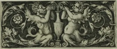 Ornament with Two Tritons, from Four Vignettes