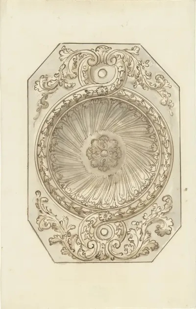 Ornamentaal plafondontwerp in achtkant