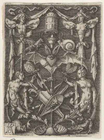 Ornamental Design with a Bat in the Center