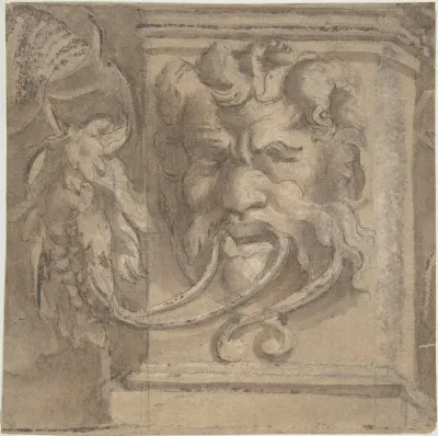 Ornamental Design with Antique-style Mask
