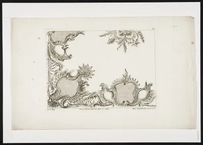 Ornamental leaf with cartouches and rococo motifs