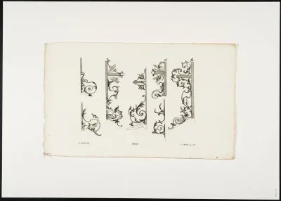 Ornamental leaf with ornaments in wrought iron (2)