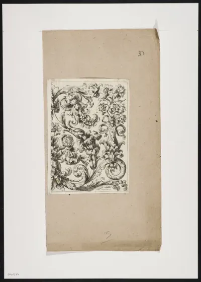 Ornamental leaf with vines and flower motives (1)