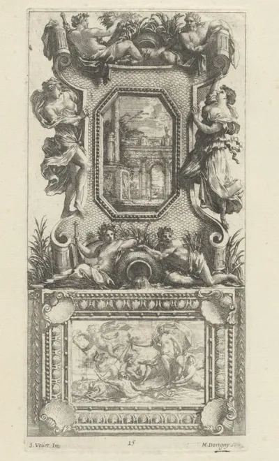 Ornamental Panel Surmounted by a Naiad and a River God