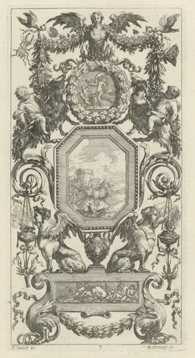 Ornamental Panel Surmounted by a Winged Harpy
