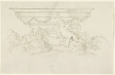 Ornamentale schaal met putti