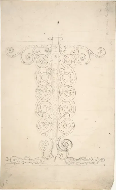 Ornamented Metal Hinge from Watch Tower, Frankfurt am Main