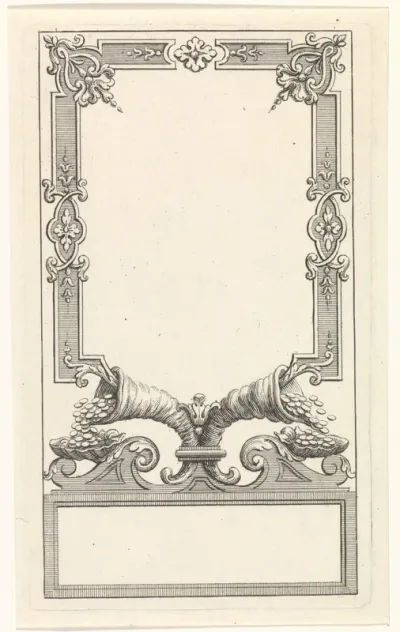 Ornamentele omlijsting voor een titelpagina