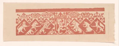 Ornamentele rand met wapenschilden met dieren
