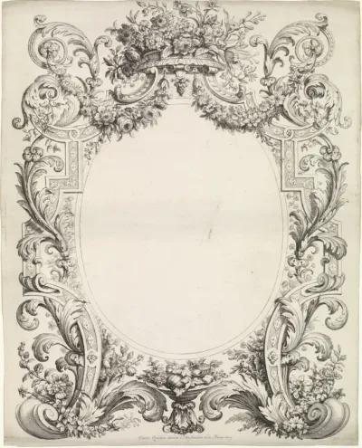 Ornamentele rand rondom een lege cartouche
