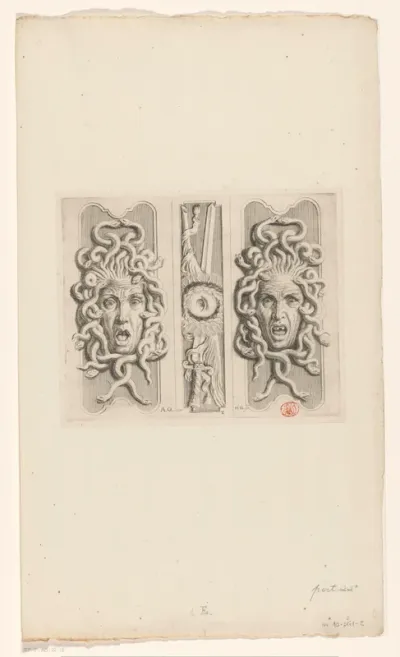 Ornamenten met Medusakoppen en het alziend oog uit de Vierschaar van het Stadhuis op de Dam