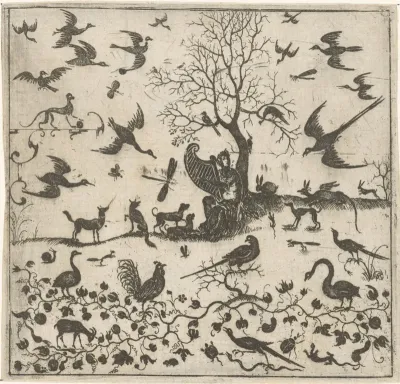Orpheus betovert de dieren met zijn muziek