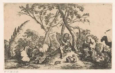 Orpheus betovert de dieren met zijn muziek