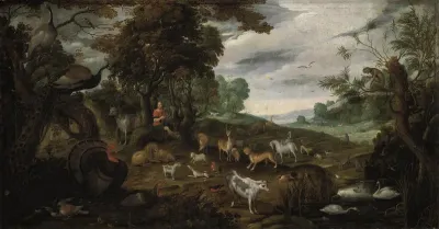 Orpheus charming the animals