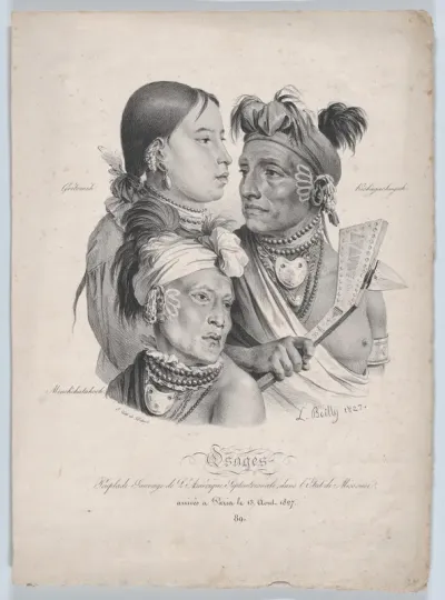 Osages: peuplade sauvage de l'Amérique Septentrionale dans l’Etat de Missouri [Osages: Native Tribes of North America, in the State of Missouri]