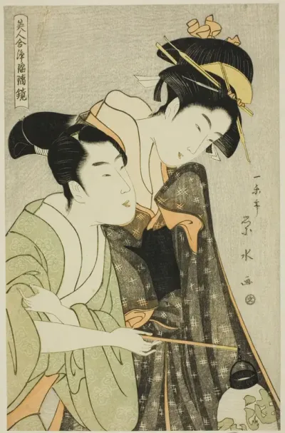 Osome and Hisamatsu, from the series "Beauties in Joruri Roles (Bijin awase joruri kagami)"