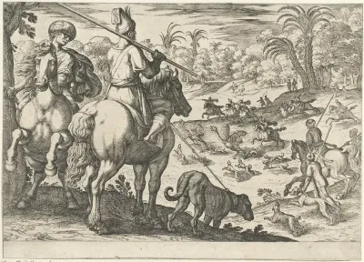 Ostrich Hunt, from "Hunting Scenes VI"