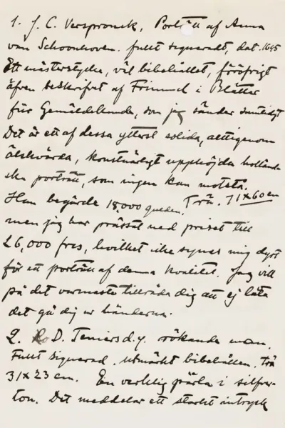 Osvald Sirén's letter to Paul Sinebrychoff 19.11.1908