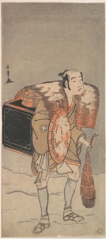 Otani Tomoemon (?) as a Peddler Trudging Through the Snow