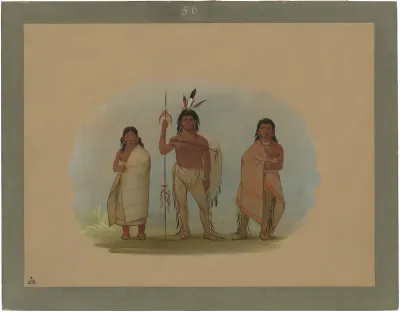 Ottowa Chief, His Wife, and a Warrior