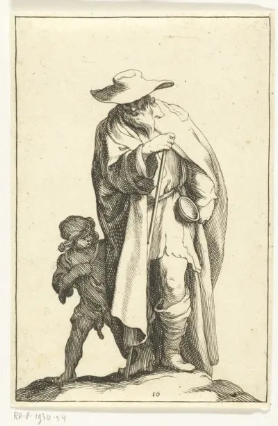 Oud bedelaar en een jongen