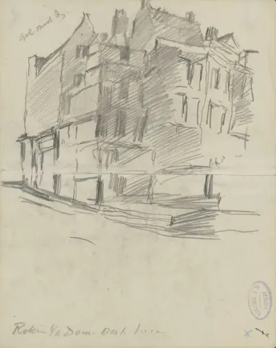 Oude huizen aan het Beurspleintje te Amsterdam