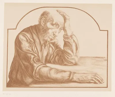 Oude man aan tafel