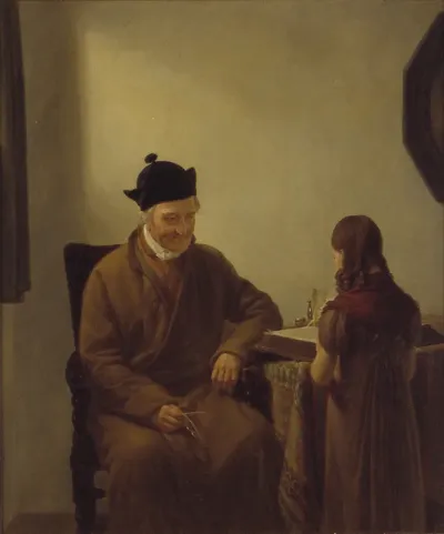 Oude man en meisje