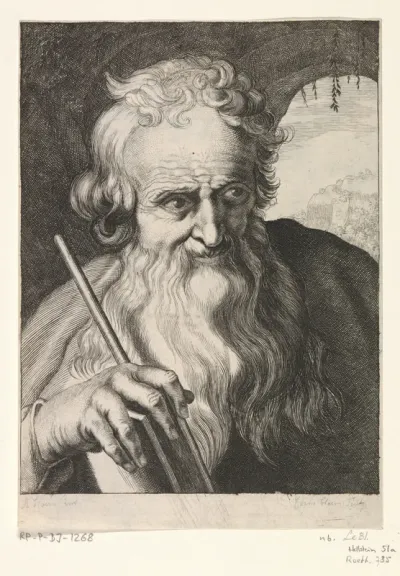 Oude man in een grot