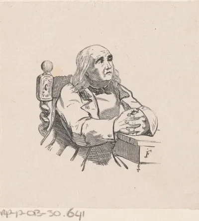 Oude man in gebed