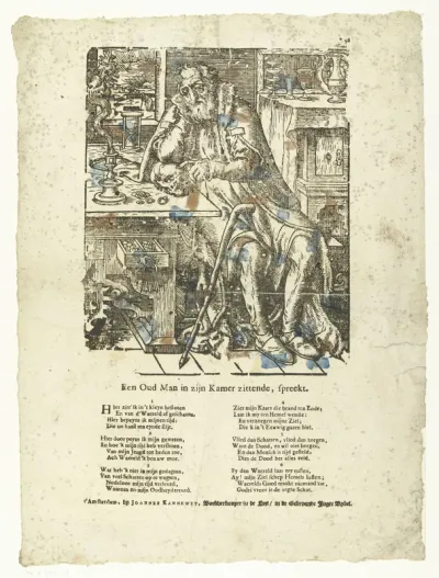 Oude man in zijn kamer (vanitas)