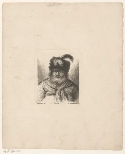 Oude man met baard en bontmuts