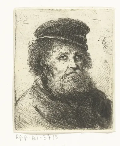 Oude man met baard en pet