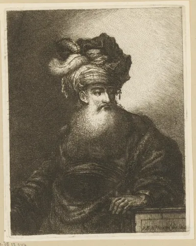 Oude man met baard en tulband