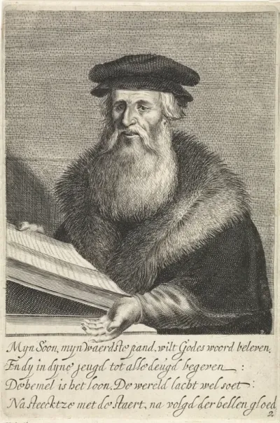 Oude man met een bijbel