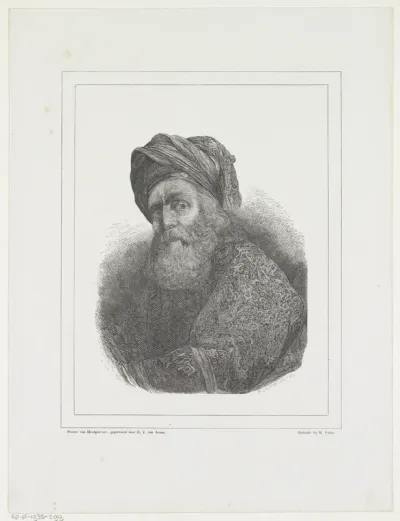 Oude man met een tulband en een baard