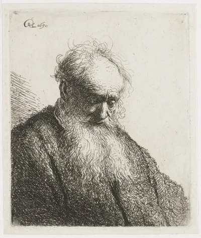 Oude man met lange baard