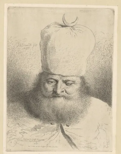 Oude man met Turks hoofddeksel