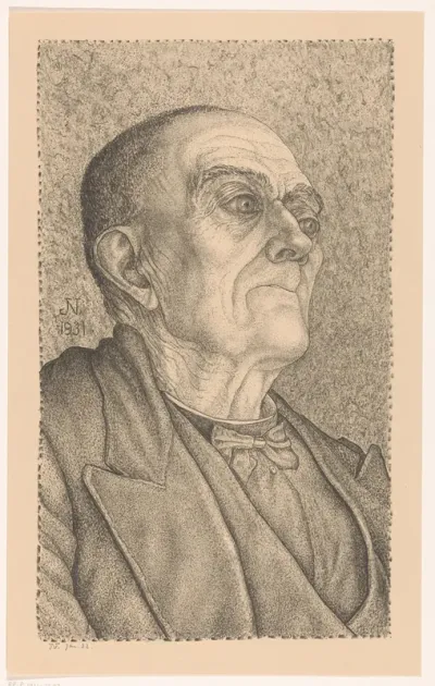 Oude man met vlinderdas