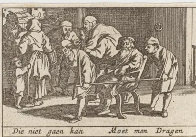 Oude mannen worden gedragen