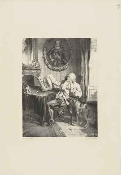 Oude Michiel Adriaenszoon de Ruyter in een interieur