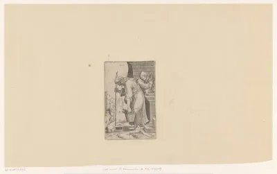 Oude vrouw bij een graf