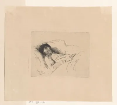 Oude vrouw in bed