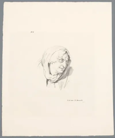 Oude vrouw met hoofddoek