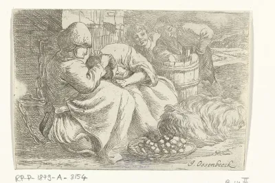 Oude vrouw ontluist een meisje