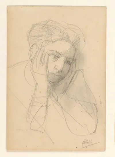 Oude zittende vrouw