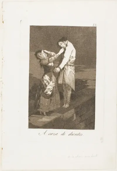 Out Hunting for Teeth, plate twelve from Los Caprichos
