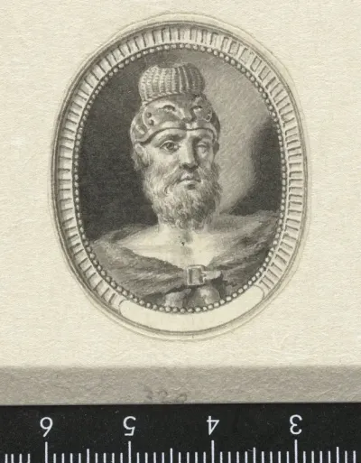 Ovaal portret van een Batavier