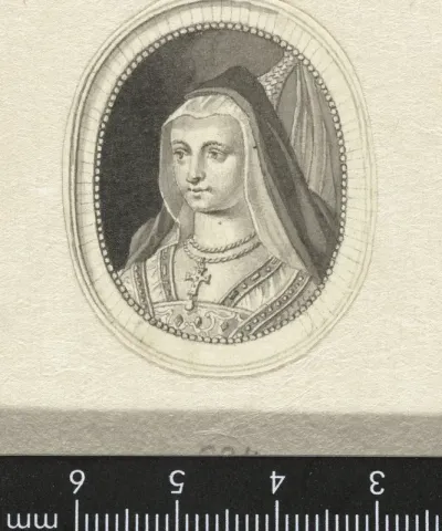 Ovaal portret van een jonkvrouw