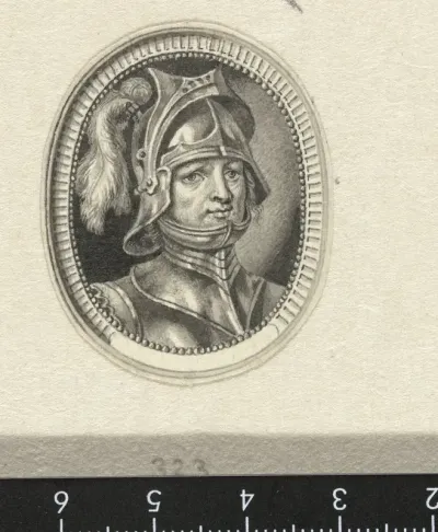 Ovaal portret van een ridder